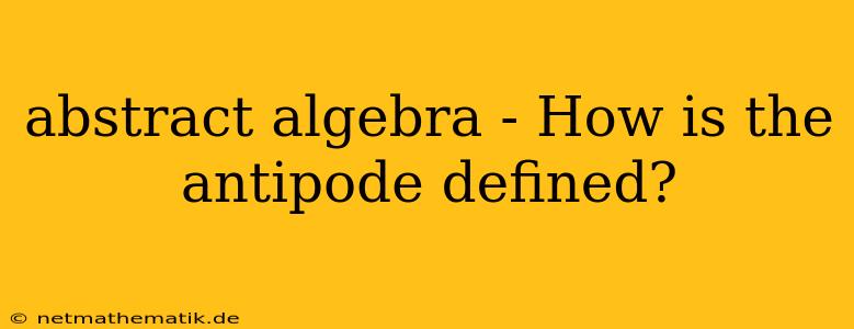 Abstract Algebra - How Is The Antipode Defined?