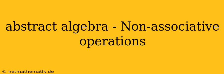 Abstract Algebra - Non-associative Operations