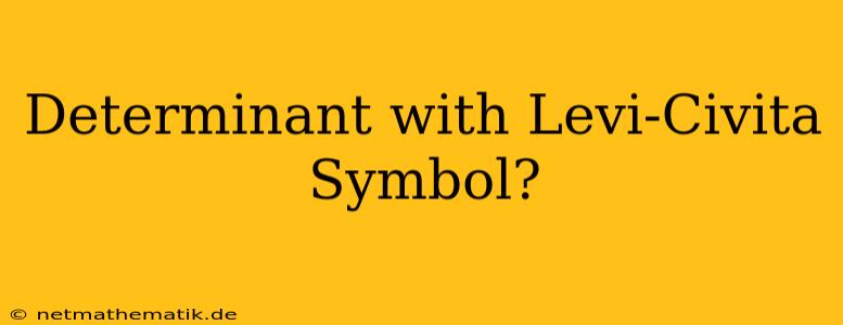 Determinant With Levi-Civita Symbol?