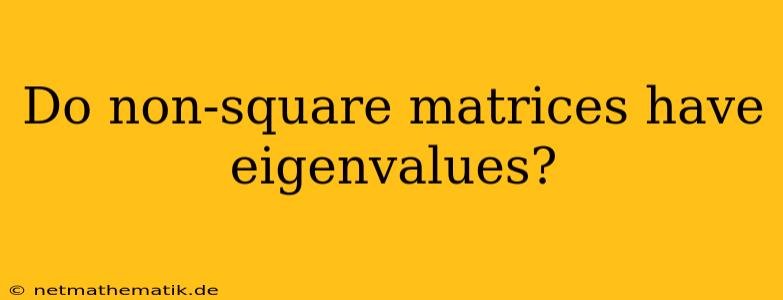 Do Non-square Matrices Have Eigenvalues?