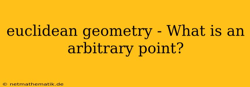 Euclidean Geometry - What Is An Arbitrary Point?