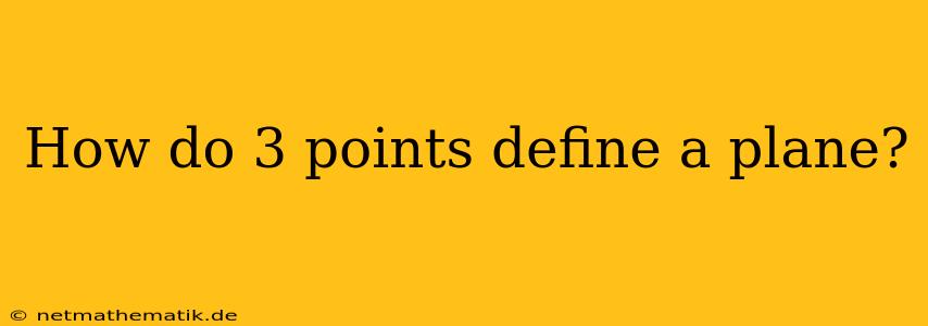 How Do 3 Points Define A Plane?