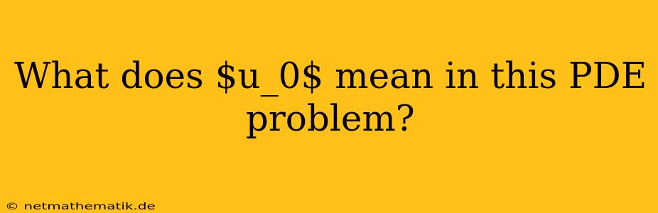 What Does $u_0$ Mean In This PDE Problem?