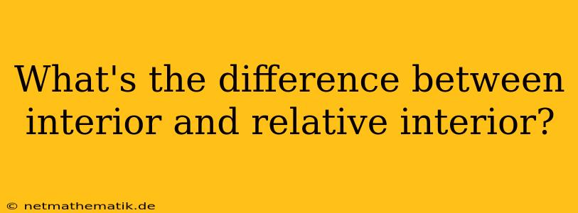 What's The Difference Between Interior And Relative Interior?